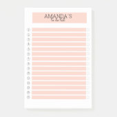 Personalisierbare Modern Pfirsich Weiß Post-it® Notes (Voorkant)