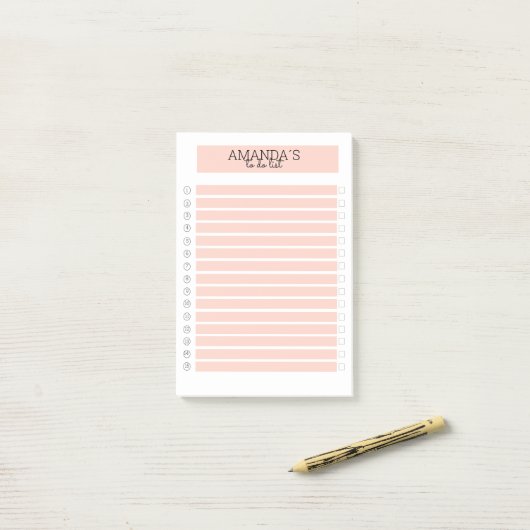 Personalisierbare Modern Pfirsich Weiß Post-it Post-it® Notes (Op bureau)