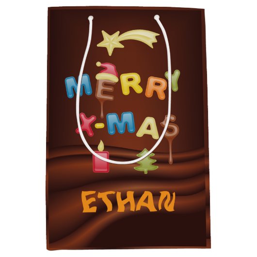 personalisierbare weihnachtliche  medium cadeauzakje (Voorkant)