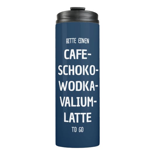 Personalisierbarer Café-Schoko-Wodka-Latte Thermosbeker (Voorkant)