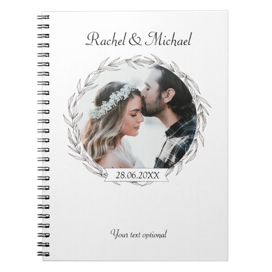 Personalisierbarer Foto Hochzeits notizblock Notitieboek (Voorkant)