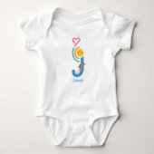 Personalisierbares Baby-body mit Buchstaben-Tieren Romper (Voorkant)
