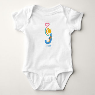 Personalisierbares Baby-body mit Buchstaben-Tieren Romper