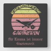 personalisierbares Design Gärtnerin Vierkante Klok (Voorkant)