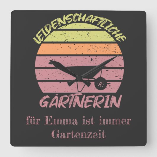 personalisierbares Design Gärtnerin Vierkante Klok (Voorkant)