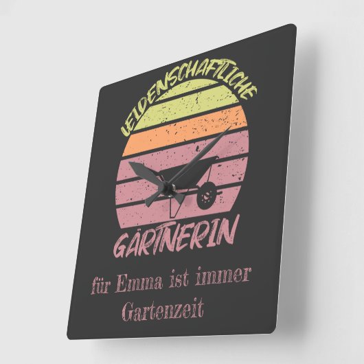 personalisierbares Design Gärtnerin Vierkante Klok (Hoek)