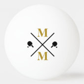 personalisiert Monogramm Gold Pingpongbal (Voorkant)