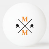 personalisiert Monogramm Orange Pingpongbal (Voorkant)