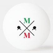 personalisiert Monogramm Pingpongbal (Voorkant)