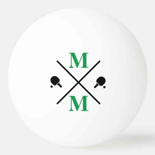 personalisiert Monogramm Pingpongbal (Voorkant)