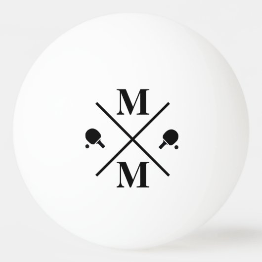 personalisiert Monogramm Pingpongbal (Voorkant)