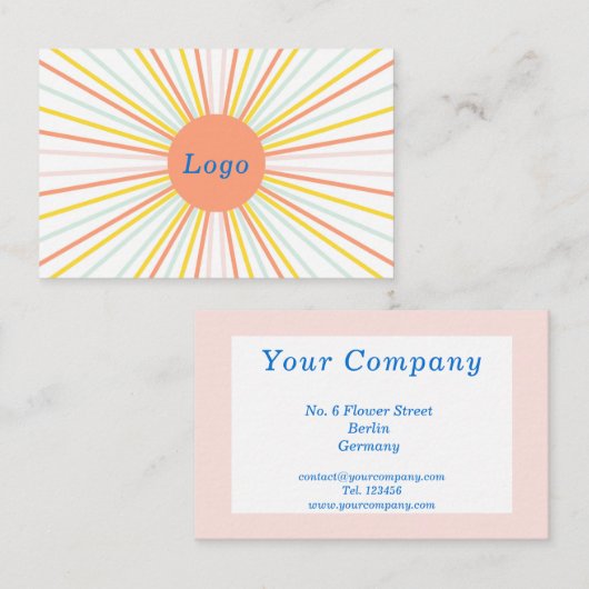 Personalisierte Abstrakter Sonnenschein Visitekaartje (Voorkant / Achterkant)