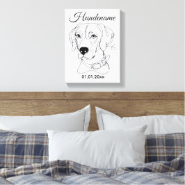 Personalisierte Hunde One Line Art Weimaraner Canvas Afdruk