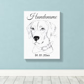 Personalisierte Hunde One Line Art Weimaraner Canvas Afdruk (Insitu (Houten vloer))