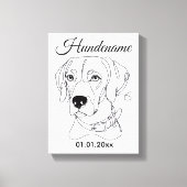 Personalisierte Hunde One Line Art Weimaraner Canvas Afdruk (Voorkant)