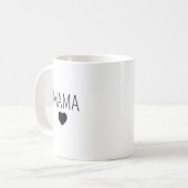 Personalisierte Keramiktasse Mama mit Herz | Tasse Koffiemok (Voorkant links)