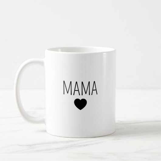 Personalisierte Keramiktasse Mama mit Herz | Tasse Koffiemok (Links)