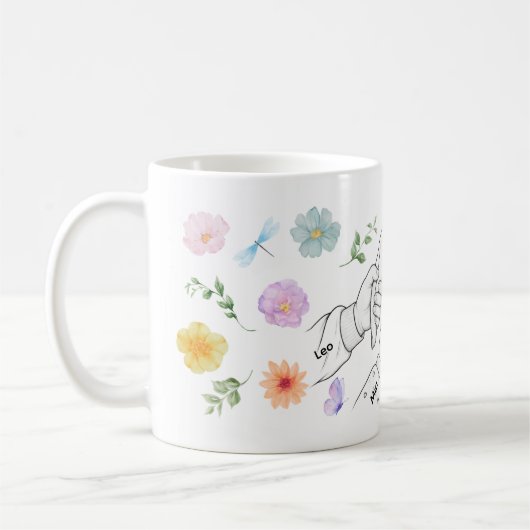 Personalisierte Mama Tasse mit Kindernamen Koffiemok (Links)
