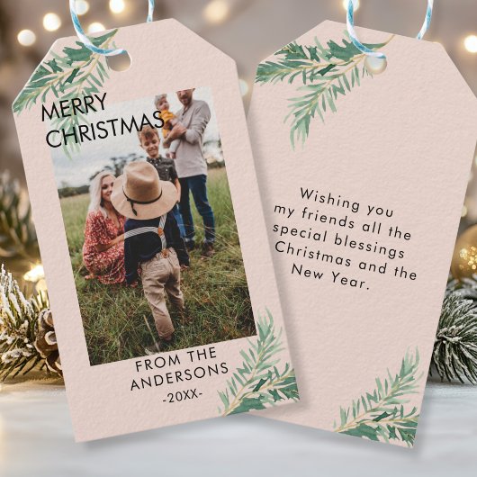 Personalisierte Photo Weihnachts- Geschenkanhänger Cadeaulabel