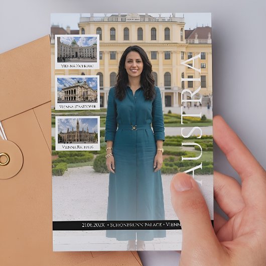 Personalisierte Reiseerinnerung Österreich Briefkaart