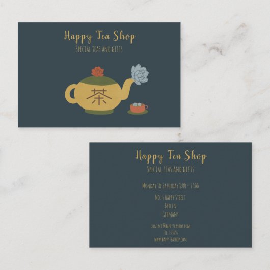 Personalisierte Tee Shop Visitekaartje (Voorkant / Achterkant)