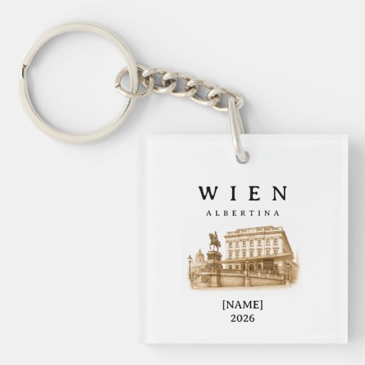 Personalisierte Wien Albertina | Name & Jahr Sleutelhanger (voorkant)