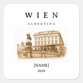 Personalisierte Wien Albertina | Name & Jahr Vierkante Sticker
