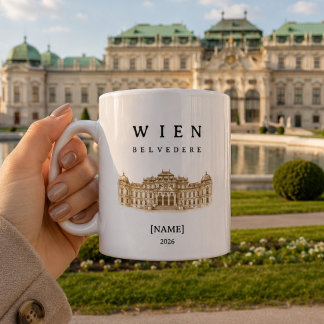 Personalisierte Wien Belvedere Tasse | Name & Jahr Koffiemok
