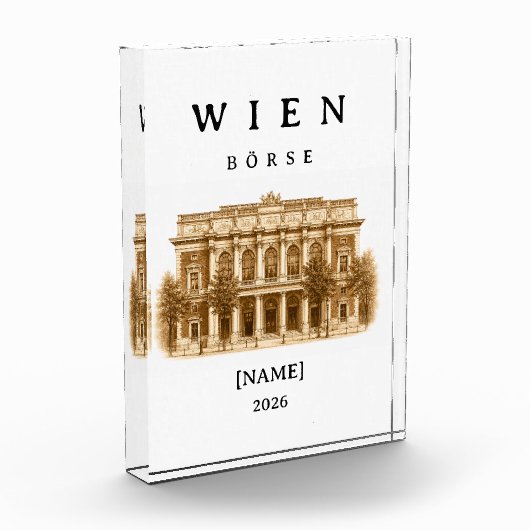 Personalisierte Wien Börse | Name & Jahr Fotoblokken (Links)