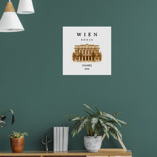 Personalisierte Wien Börse | Name & Jahr Poster (Woonkamer 1)