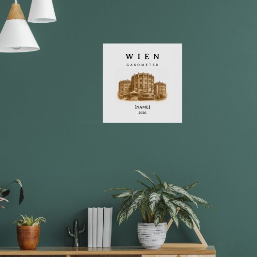 Personalisierte Wien Gasometer | Name & Jahr Poster (Woonkamer 1)