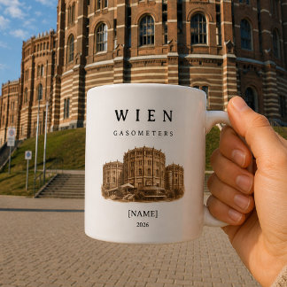 Personalisierte Wien Gasometer Tasse | Name & Jahr Koffiemok