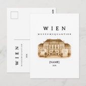 Personalisierte Wien Museumsquartier | Name & Jahr Briefkaart (Voorkant / Achterkant)