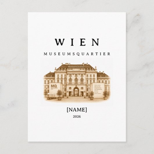 Personalisierte Wien Museumsquartier | Name & Jahr Briefkaart (Voorkant)