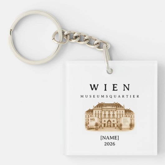 Personalisierte Wien Museumsquartier | Name & Jahr Sleutelhanger (voorkant)