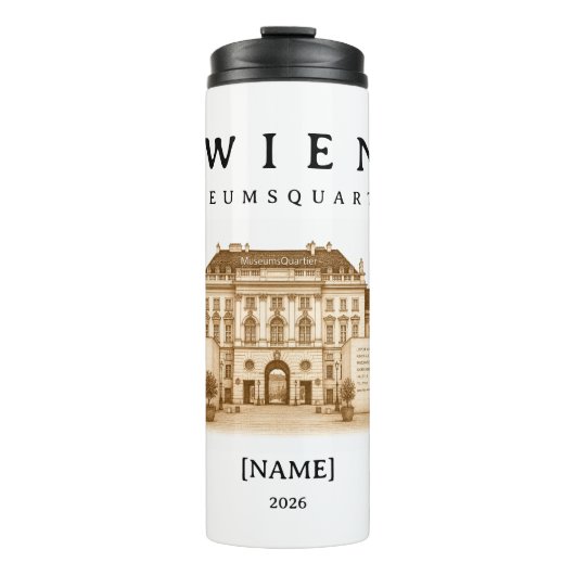 Personalisierte Wien Museumsquartier | Name & Jahr Thermosbeker (Voorkant)