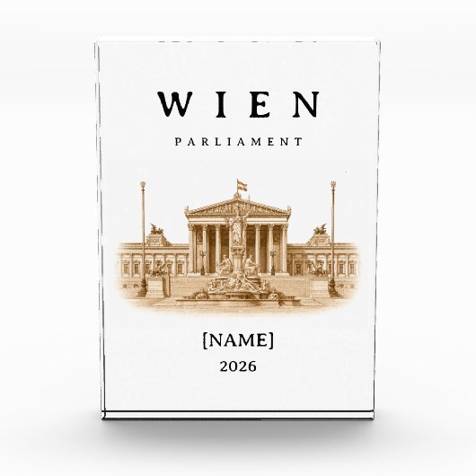 Personalisierte Wien Parlament | Name & Jahr Fotoblokken (Voorkant)