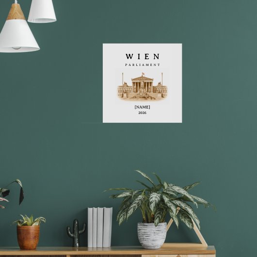 Personalisierte Wien Parlament | Name & Jahr Poster (Woonkamer 1)
