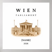 Personalisierte Wien Parlament | Name & Jahr Poster (Voorkant)