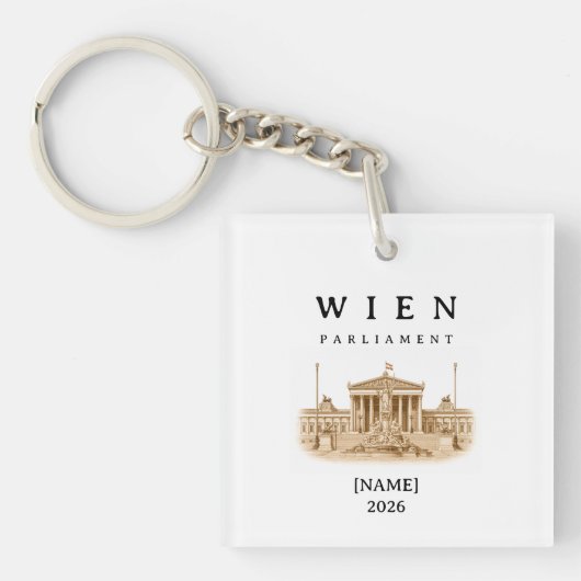 Personalisierte Wien Parlament | Name & Jahr Sleutelhanger (voorkant)