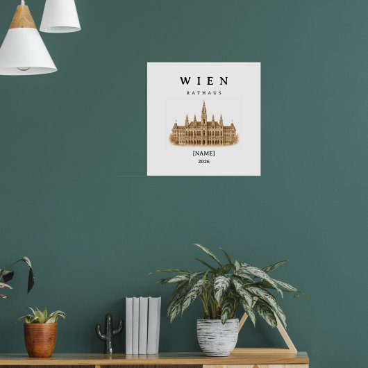 Personalisierte Wien Rathaus | Name & Jahr Poster (Woonkamer 1)