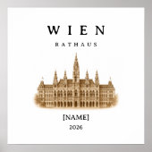 Personalisierte Wien Rathaus | Name & Jahr Poster (Voorkant)