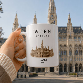 Personalisierte Wien Rathaus Tasse | Name & Jahr  Koffiemok