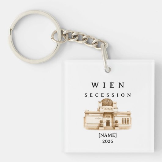Personalisierte Wien Secession | Name & Jahr Sleutelhanger (voorkant)