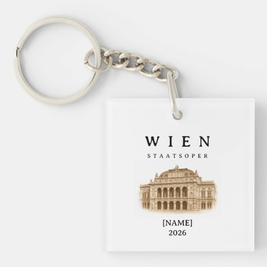 Personalisierte Wien Staatsoper | Name & Jahr Sleutelhanger (voorkant)