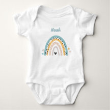 Personalisierter Babybody mit Name und Regenbogen