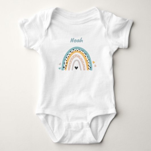 Personalisierter Babybody mit Name und Regenbogen Romper (Voorkant)