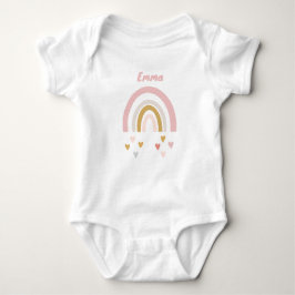 Personalisierter Babybody mit Name und Regenbogen Romper