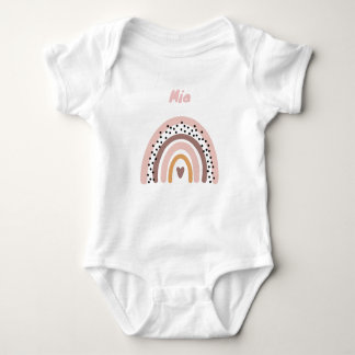 Personalisierter Babybody mit Name und Regenbogen Romper