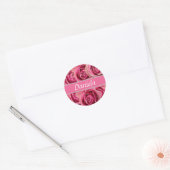 personalisierter Name mit Rosen Ronde Sticker (Envelop)